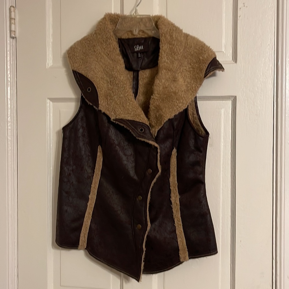 Luii Vegan Leather & Shearling vest. Like new!
